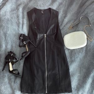 Forever 21 Black Faux Leather Mini Dress